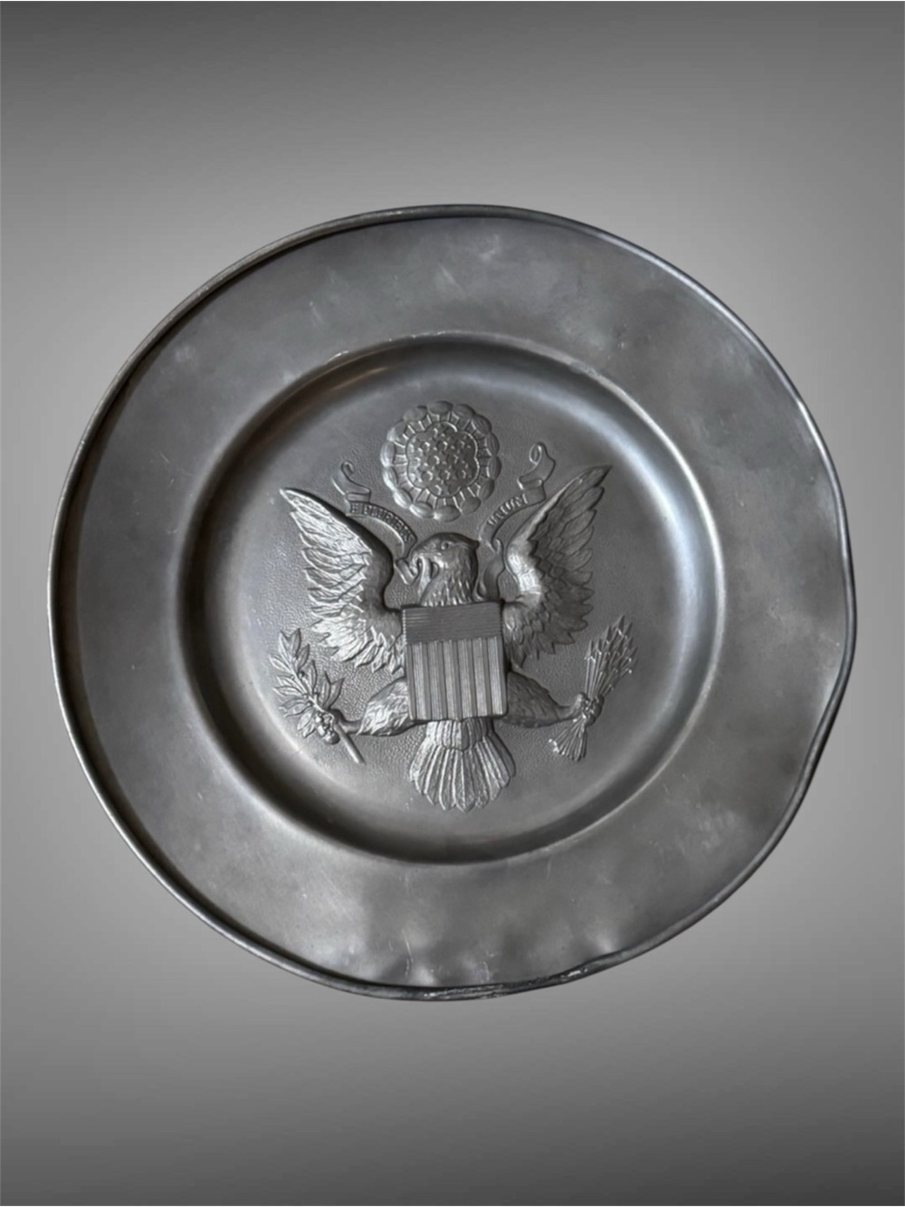 ROYAL HOLLAND EAGLE QUARTER PEWTER PLATE